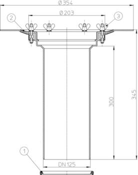 Aufstockelement 300mm / d 125mm mit Klemmelement  HL65